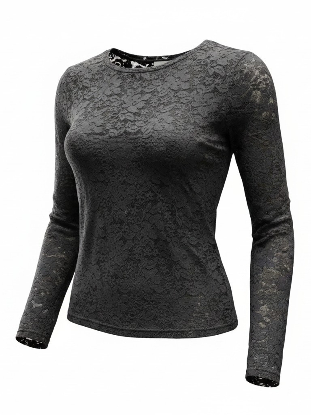 Vero Moda Black Lace Long Sleeve Top With Attached Tank Size Small